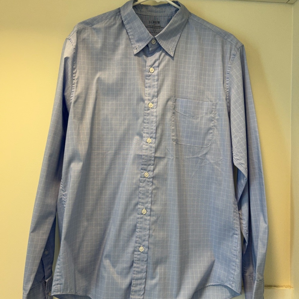 J. Crew Blue Dress Shirt with Button-Down Collar